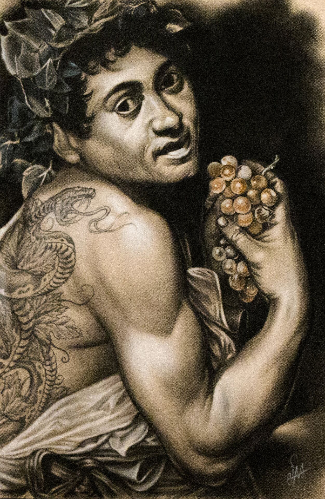 Afflicted Bohemian — Soft pastel on paper by Cias