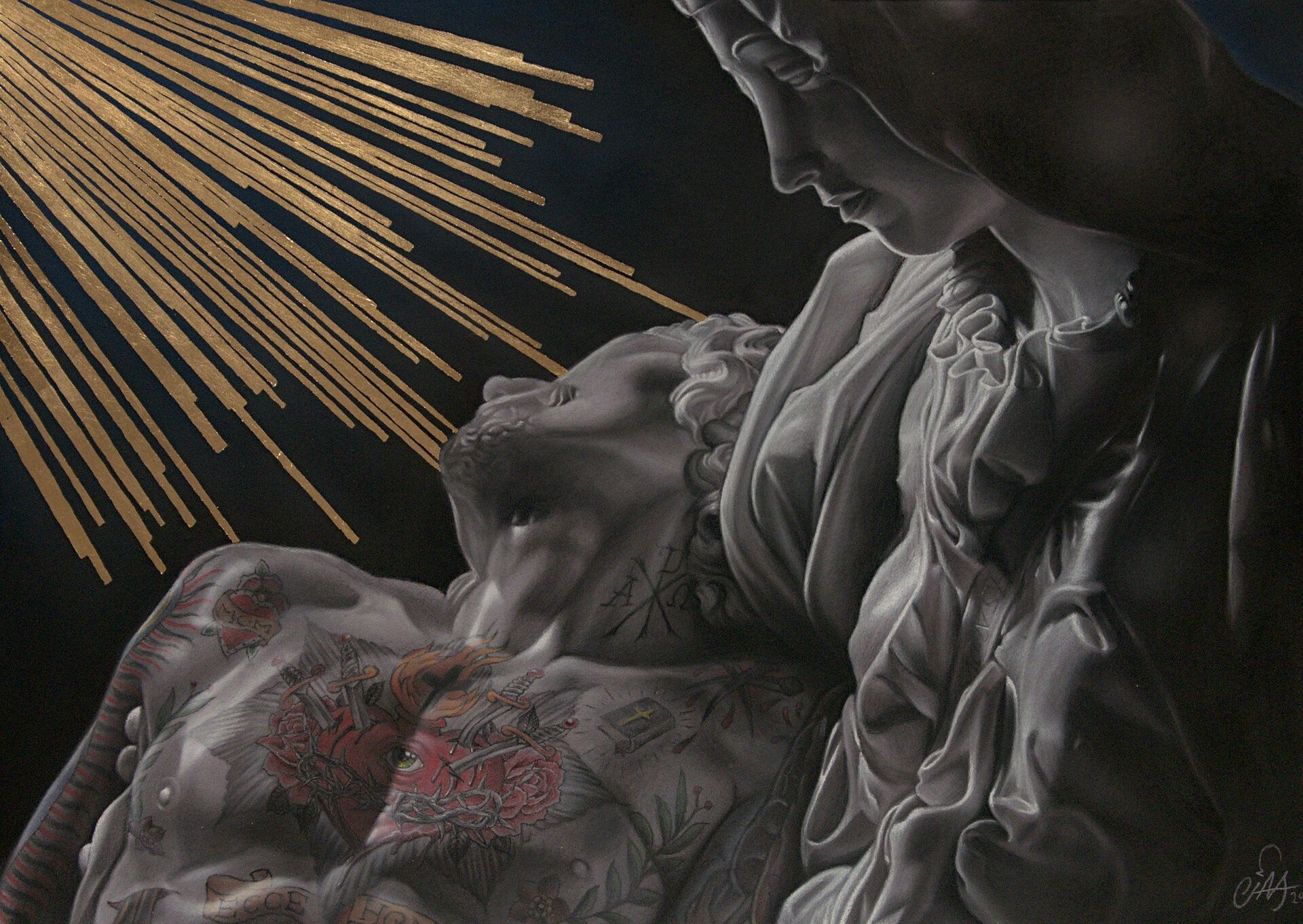 Alma Mater — Soft pastel on paper by Cias