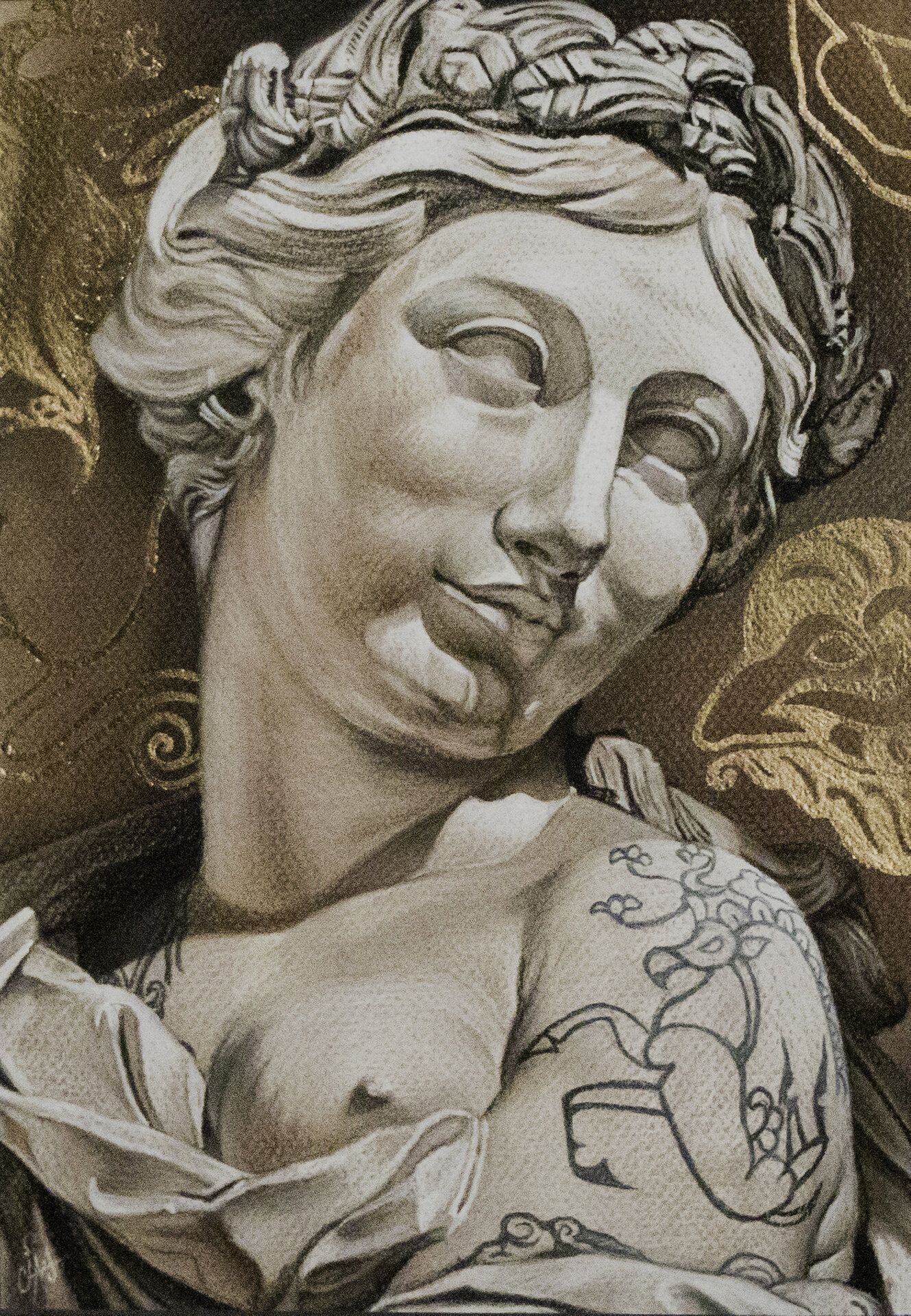 Ancestral Maiden — Soft pastel on paper by Cias