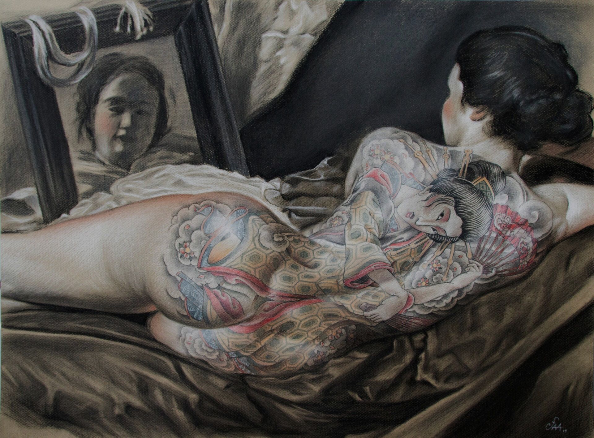 Beauty and Grace — Soft pastel on paper by Cias