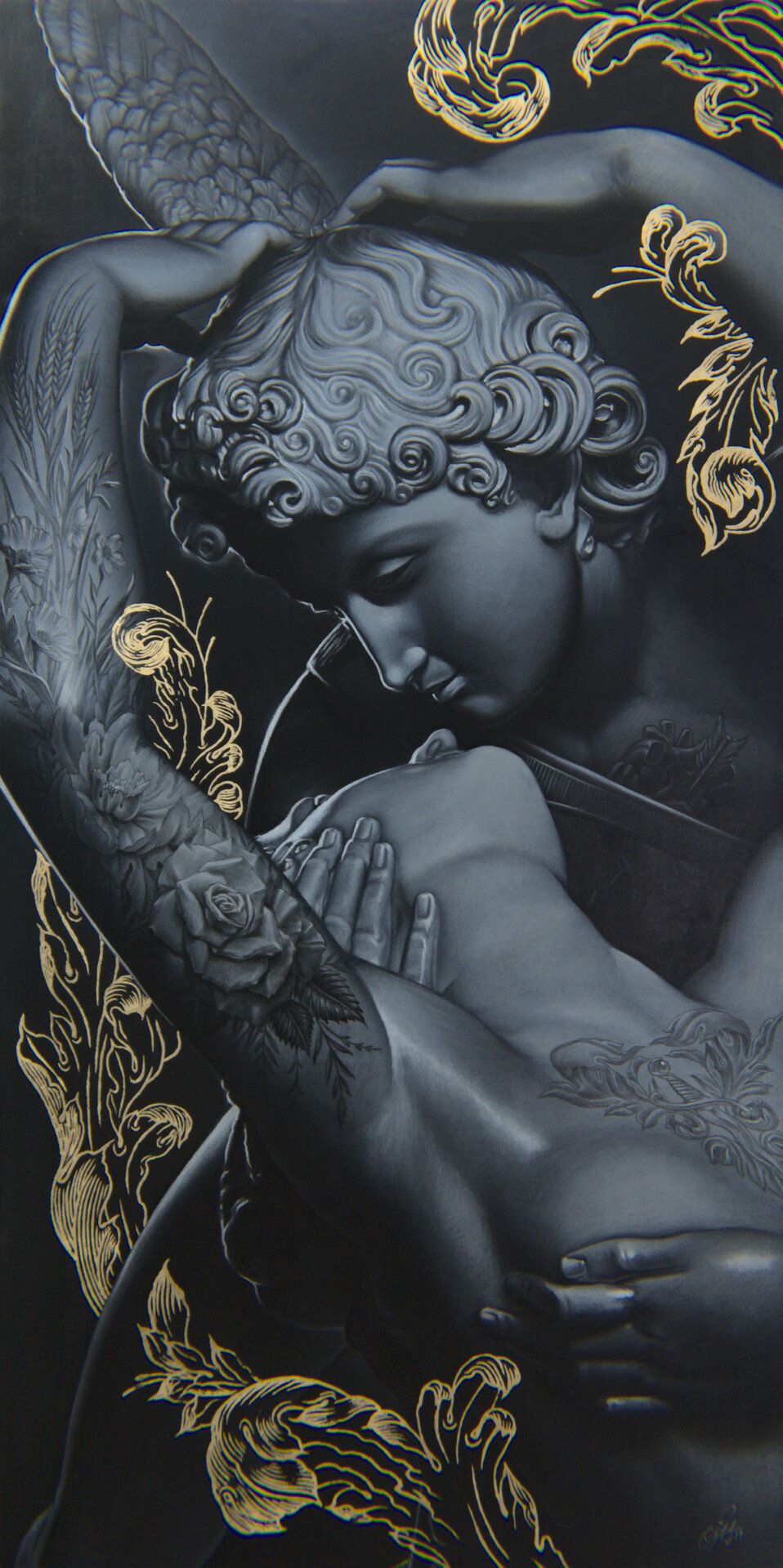 Cupid's Gift — Soft pastel on paper by Cias