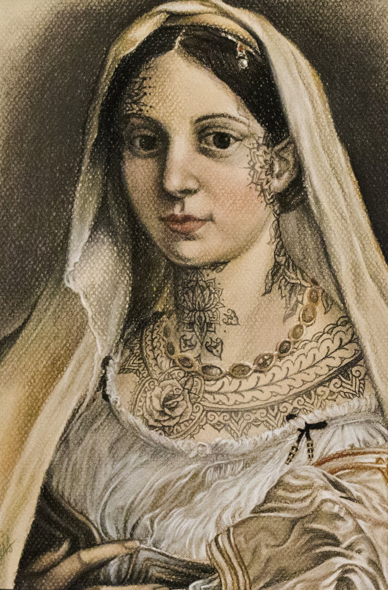 Tattooed Mistress — Soft pastel on paper by Cias