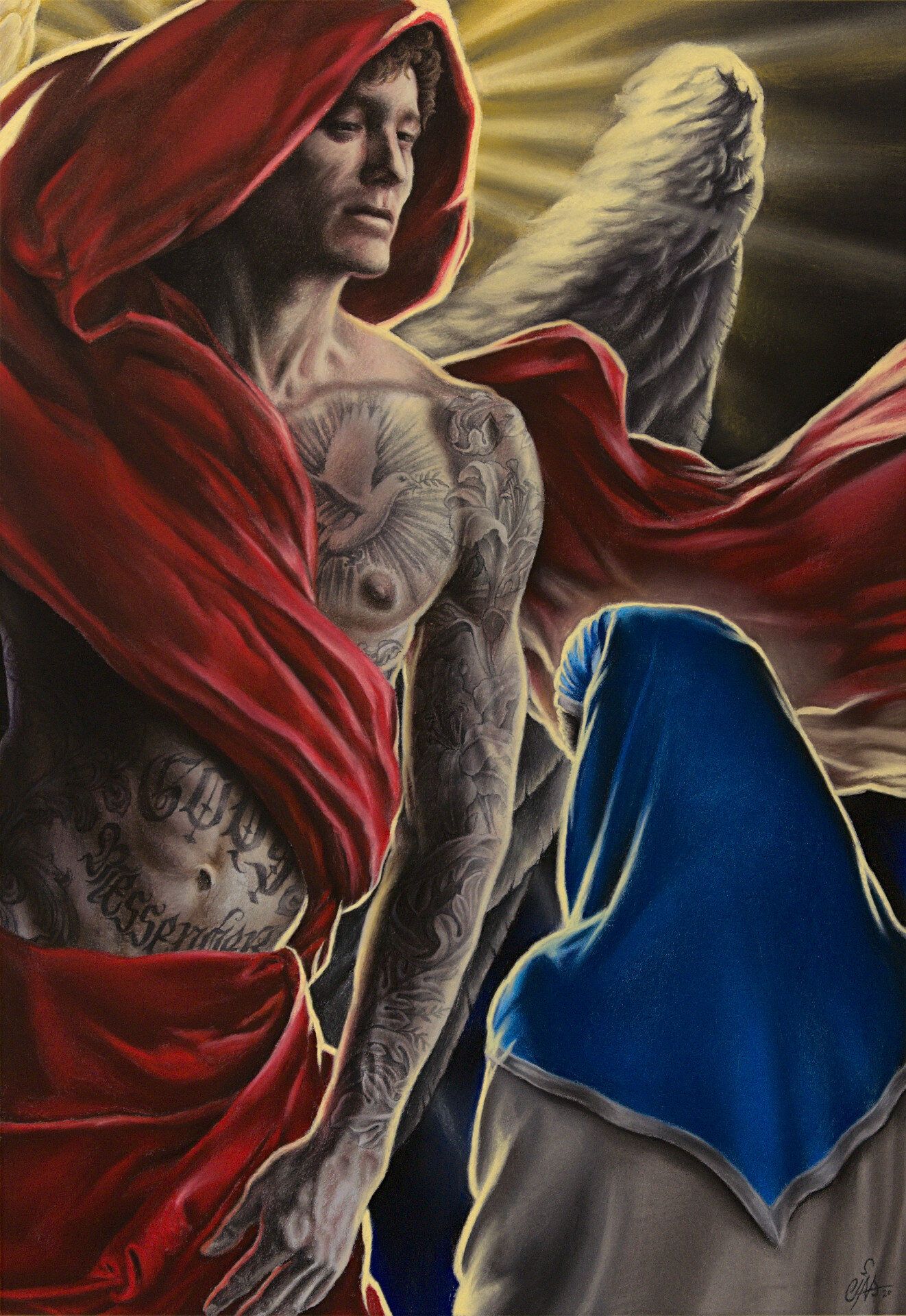 The Annunciation — Soft pastel on paper by Cias